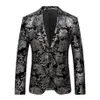 2018 Yeni Erkek Çiçek Ceket Takım Mens Blazers Moda Tek Düğmesi Slim Fit Party Blazers Artı Boyut M-4XL286T