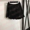 Vrouwen zwarte geplooide rokken borduren brief hoge taille jurk sexy minirok ontwerper dames een lijn rok