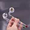 Tuyaux de fumée colorés 14Cm, brûleur à mazout en verre incurvé, boule de 30Mm de diamètre avec Support, support différent, ajouter le Logo du client