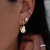 Cerceau Huggie avec boucle d'oreille à breloque ronde pour femmes bijoux de mode européenne Micro pavé Cz Disco points boucles d'oreilles charmantes 249R