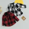 Jassen Pudcoco Peuter Baby Jongens Meisjes Flanel Shirts Lange Mouw Geruite Jas Button Down Shacket Fall Tops 6M-3T