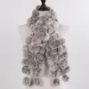 スカーフの女性冬暖かい本物のウサギ毛スカーフ天然ウサギ毛皮のマフラーレディ100％本物の毛皮スカーフ卸売小売231005