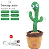 Inteligencja zabawki dla dzieci tańcząca kaktus głośnik piosenek gadający głos powtarzalny taniec tańca śpiew zabawka Plushie nadziewane zabawki dla dziecka dorosłego gift 230928