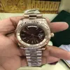Met Originele Doos Luxe Horloges 41 MM 18 K Goud Donker Rhodium Index Wijzerplaat Automatische Fashion Brand herenhorloge Watch2529
