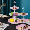 Bakeware Tools 2Pcs 3 Tier Plastic Cupcake Stand Serving Tray Tiered Dessert Cupcakes Desserts Display Tower