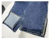 Ksubi Femmes Jeans Designer High Waist Barrel droit à l'extérieur du design de la fente Dark Blue Denim Pantal