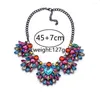 Choker 2023 Trend Dark Bunte Kristall Strass Große Kragen Aussage Halskette Für Frauen Vintage-Schmuck