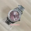 Супер женские наручные часы 2783844RBR 278384 31 -мм алмазной границы из нержавеющей стали розовый циферблат саун -юбилейный браслет Automatic2595