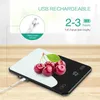 SMART SCALES DIGITAL FOOD SCALE 10KG مقاييس المطبخ الذكي مع تطبيق حاسبة التغذية مقياس جرام قابل للشحن لمقاييس الخبز فقدان الوزن L23105