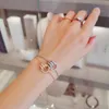 Swarovski pulseira designer de luxo moda feminina qualidade original pulseira emparelhamento transferência grânulos puxando rosa ouro feminino andorinha cristal