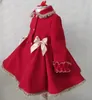 Abrigo 112Y Baby Girl Otoño Invierno Handmand Personalizado Inglaterra Española Princesa Roja Lana para Navidad Casual 231008