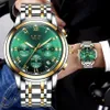 Montres Hommes 2019 LIGE Top Marque De Luxe Vert Mode Chronographe Mâle Sport Étanche Tout Acier Quartz Horloge Relogio Masculino C269M