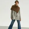 Écharpes couleur unie plaine tricotée infini pour femmes véritable laine boucle écharpe hiver épais cou plus chaud luxe snood 2023