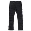 Jeans da uomo strappati da uomo Hip Hop Y2k pantaloni neri slim vintage autunno inverno High Street Fit pantaloni skinny in denim con foro di cera impilati cool 231005