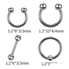 Nose Rings Studs 4Pcs/Lot Stainless Steel Nose Rings Stude Industrial Barbell Ear Bone Nails Lip Body Clip Hoop Women Septum Piercin Dhhyk