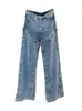 Jeans pour femmes DEAT Automne 2023 Streetwear Multi Bouton Double Patchwork Design Taille Haute Poches Pantalon en Denim Droit 11XX5331 231005