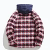 Heren Down Parka Hip Hop Winterjas Plaid Capuchon Harajuku Casual Rits Jassen Preppy Stijl Uitloper Streetwear Unisex 231005