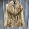 Womens Fur Faux Alta Qualidade Inverno Casaco Quente 100% Jaqueta Natural Casacos Reais Estilo Feminino Peludo Outwear GT6255 230928