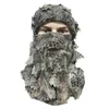 Beanie Skull Caps CamouflageHat Ghillie Trash Suits Balaclava Hat Leafy for Outdoor Activities 231005