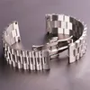 Titta på band rostfritt stål klockband armband kvinnor män silver fast metallklocka rem 16mm 18mm 20mm 21mm 22mm tillbehör 2211190p