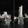 Candle Holders Nordic Mini Glass Candlestick 1/3Pcs Taper Candles Table Stand Small Tealight Holder Home Decoration