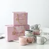 ラグジュアリーピンクゴールドMr Mrs Ceramic Marble Coffee Mug Mug Cup Wedding Bridal Couples Lover's Gifts Mug Porcelain Milk Tea Breakfast C223R