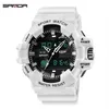 SANDA Men Watches White G style Sport Watch LED Digital Waterproof Casual Watch S Shock Male Clock relogios masculino Watch Man X0307d