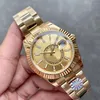 Orologio da uomo con movimento automatico di lusso quadrante in oro orologio da uomo per esterni moda classica cornice girevole in acciaio inossidabile 904L W241Q