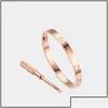 Smycken Bangle Gold Mens Armband Designer Bangles Love Armband Titanium Steel Sier Rose Armets Kvinnor Män Skruv Skruvmejsel Juvelr DHQL1