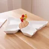 Plates Fruit Plate Home Simple Ceramic Japanese Style Grid Melon Seed Dried Snack LB031209