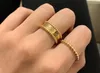 Vintage Band Rings Van Perlee Brand Designer Three Colors Copper Bead Chain Charm Wedding Ring for Brides with Box Party Gift