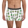 Unterhose Männer Hahn Pflanzen Kaktus Grün Aquarell Penis Unterwäsche Sexy Boxer Briefs Shorts Höschen Homme Atmungsaktiv