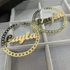 Обруч Huggie на заказ, 30 мм-100, серьги-кольца из нержавеющей стали с буквенным названием, персонализированные большие серьги-кольца для маленьких детей, женские подарки 231005