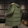 Men's Down Parkas Korean Cotton Jacket Winter Lengthened Coat Medium-length Knee Thickened Hooded Clothing 231005