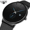Lige Mens Watches Top Luxury Brand Men Fashion Business WatchカジュアルアナログQuartz Wristwatch防水時計Relogio Masculino C176T
