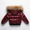 Manteau d'hiver doudoune pour fille vraie fourrure imperméable brillant épaissir chaud garçon vêtements de sortie d'hiver manteau 1-8 ans enfants Parka tenue 231005