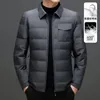 Men's Down Parkas 2023 High-end Fashion Shirt Collar 90 White Duck Business Casual Cold Warm Coat Winter New Light and Jacket 231005