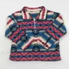 Mantel Großhandel Junge Mädchen Winter Pelz Western Aztec Lange Ärmel Mantel Korn Fleece Revers Reißverschluss Kinder Kleinkind Dicken Pullover 231008