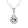 Pendentif Colliers LORIELE 100% véritable collier pour femmes Vvs coupe ronde diamant petite amie bijoux S925 argent sterling Gra 230928