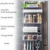 Storage Holders Racks Kitchen Spice Storage Rack Refrigerator Side Shelf Wall Hanging Stand Fridge Storage Racks Paper Towel Holder Closet Organizer 230927