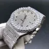 Diamond men Watch Automatic Mechanical Watches Stainless Steel 15400 8215 movement CZ diamonds silver case 42mm Arabic dial