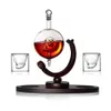 Kreativitet 850 ml Skull Whisky Decanter Set Skull Wine S Glass Crystal Whisky Liquor Scotch Bourbon Vodka Dispenser Man Gifts Y255y