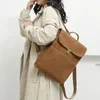 Schultaschen Rucksack Vintage PU-Leder Textur Outdoor-Reisen Einfach lässig für Frauen Große Kapazität Studenten-Büchertasche Allgleiches