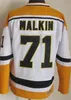 Män retro hockey 87 Sidney Crosby tröjor 71 Evgeni Malkin Vintage Classic CCM Pensionera teamfärg svart vit blå gul alla sömmar för sportfans andningsbara