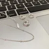 Hangers PANJBJ 925 Sterling Silve 3 Ronde Vloeibare Lava Ketting Voor Vrouwen Meisje Zirkoon Koreaanse Choker Sieraden Verjaardagscadeau Drop