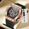 ONOLA tonneau square big quartz lumious chronograph wrist fashion casual style luxury man watch relogio masculino292k