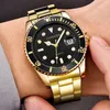 Dropping Role Watch Men Quartz Mens Watches Top Luxury Brand Watch Man Gold Stainless Steel Relogio Masculino Waterproof 2104322H