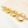 Boucles d'oreilles créoles en acier inoxydable doré pour femmes, bijoux Vintage en forme de O, cercle de charme géométrique torsadé, accessoires cadeaux tendance pour filles