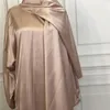 Roupas étnicas Cetim Muçulmano Abaya Mulheres Manga Longa Maxi Vestido Hijab Dubai Kaftan Árabe Islâmico Ramadan Eid Robe Djellaba Turquia Jalabiya