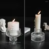 Candle Holders Nordic Mini Glass Candlestick 1/3Pcs Taper Candles Table Stand Small Tealight Holder Home Decoration